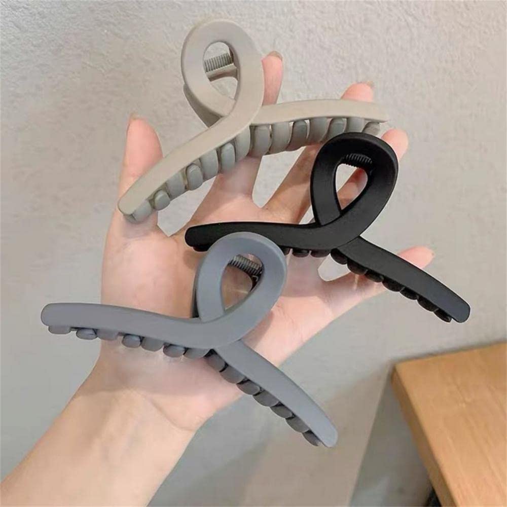 8 PCS Matte Hair Claw Clips for Women - Medium Size Plastic Hair Clips for Thick Long Hair, Perfect for Ponytails, Buns and Everyday Hairstyles