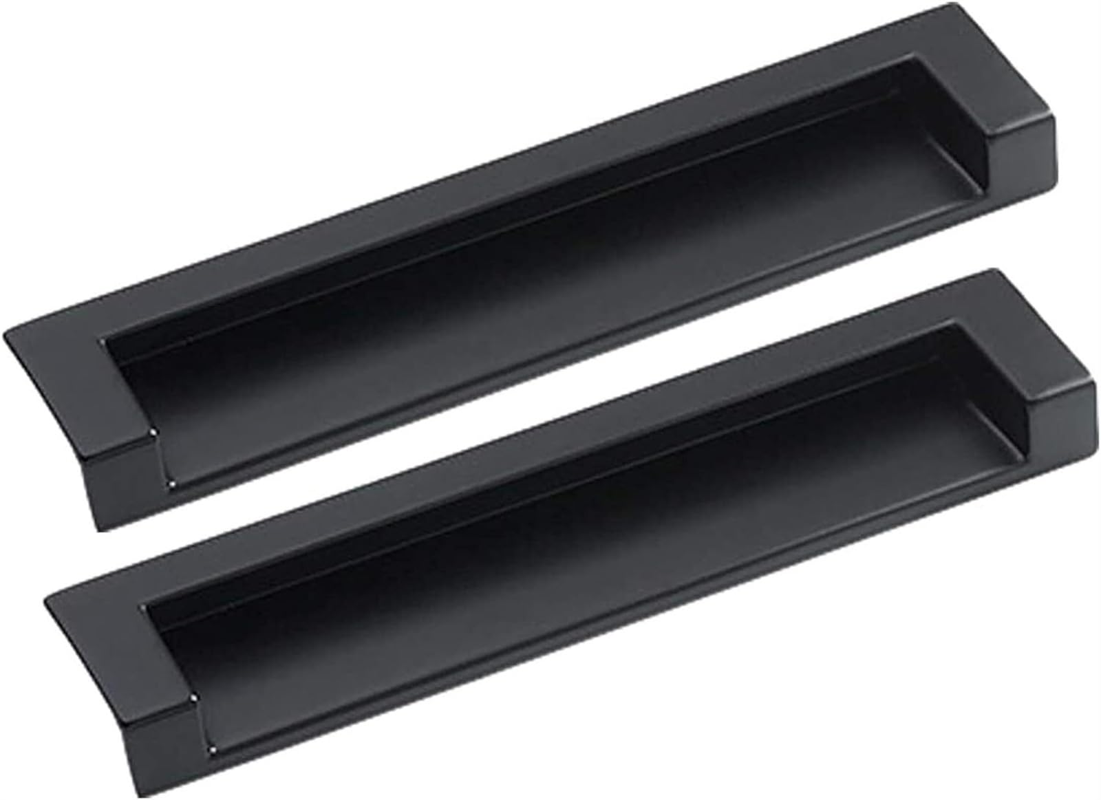 Zinc Alloy Recessed Cabinet Pulls - Black Concealed Drawer Handles for Wardrobes, Dressers & Sliding Doors | Durable Kitchen & Bathroom Hardware for Modern Home Decor