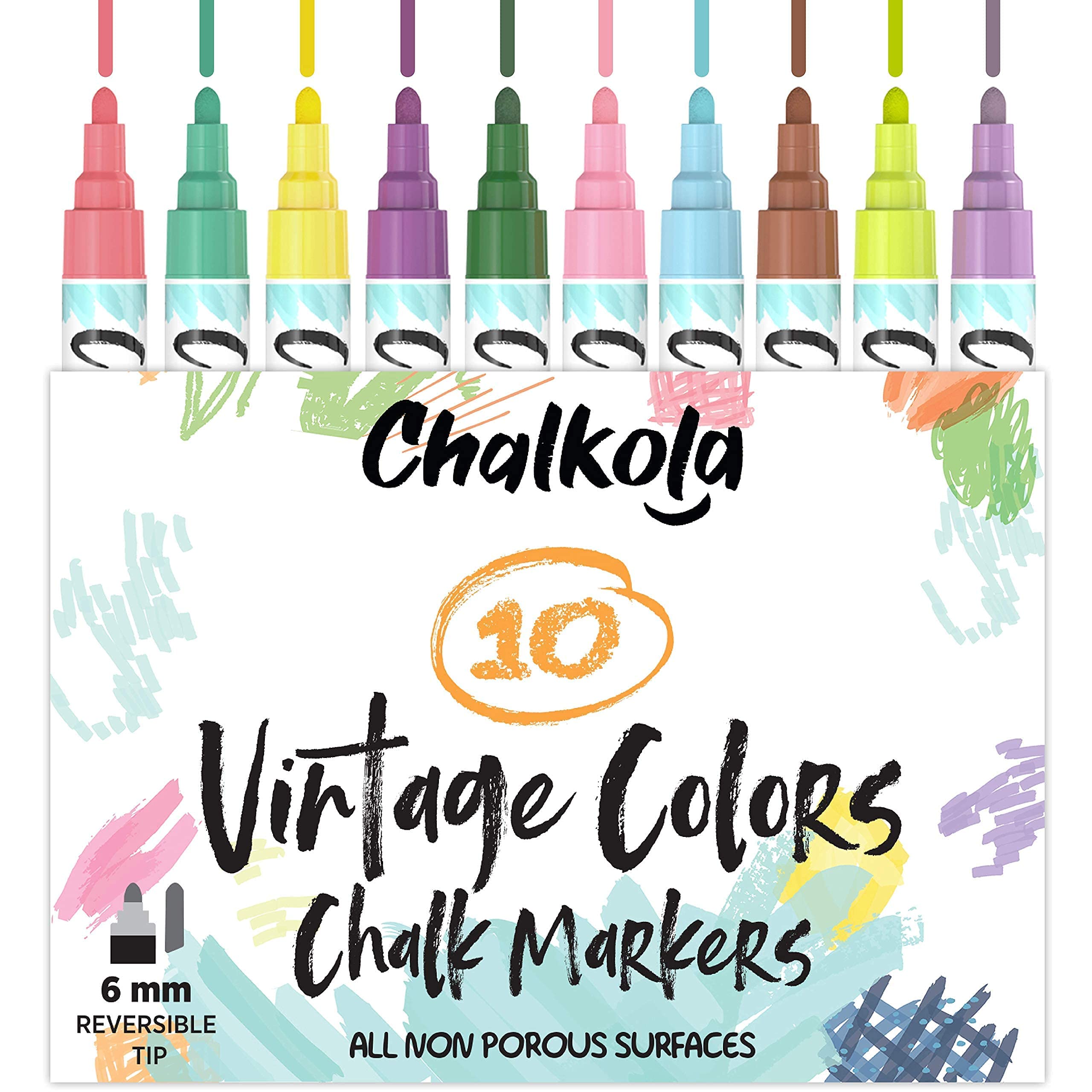 Premium Chalk Bundle - 5 Brown, 30 Pastel & Neon, 10 Vintage Chalks for Sidewalk Art, Classroom Teaching & Kids Outdoor Activities