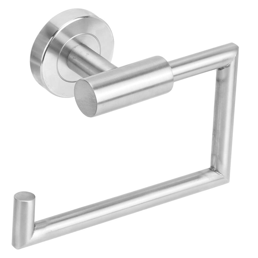 Stainless Steel Wall Mounted Toilet Paper Holder - Brushed Nickel Bathroom Tissue Roll Holder with Easy Clean Design, Modern Towel Rack & Hook for Home, Office, Hotel (Perfect for Small Spaces & ADA Compliant Bathrooms)
