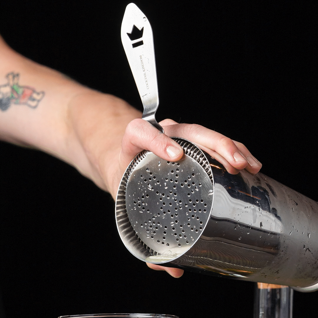 Vintage Style Large Cocktail Strainer - Premium Stainless Steel Bar Tool for Mixing Drinks at Home or Professional Bars