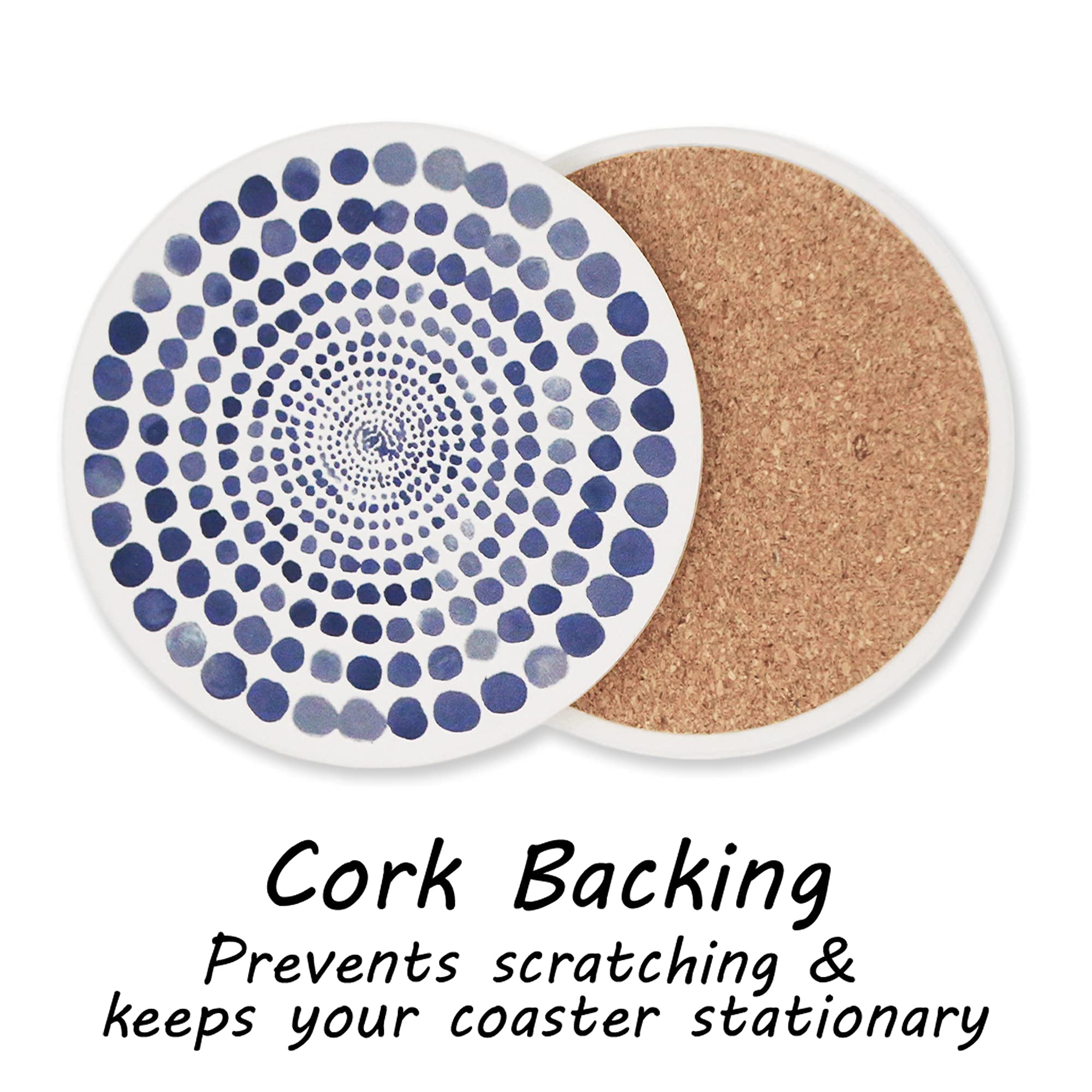 Premium 6-Pack Cork Coasters for Drinks - Absorbent & Durable Cup Mats for Coffee, Wine, and Beer - Perfect for Home, Office, and Restaurant Use