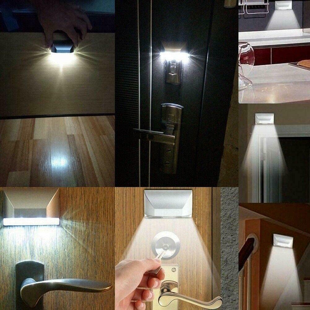 LENMO Battery Operated PIR Motion Sensor Keyhole Light - Wireless Auto Infrared IR Detector with 4 LED Bulbs for Door Lock - Perfect for Nighttime Safety and Easy Keyhole Visibility in Bedrooms, Hallways, and Entryways