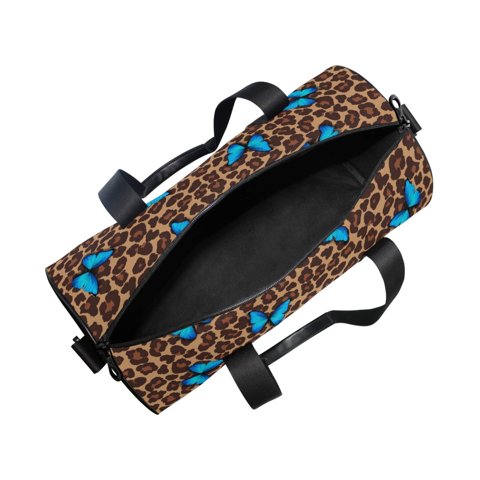 Butterfly Leopard Cheetah Print Travel Duffle Bag - Waterproof Sports Luggage with Adjustable Shoulder Strap - Gym Bag for Men & Women - Perfect for Workout, Yoga, Travel & Weekend Getaways