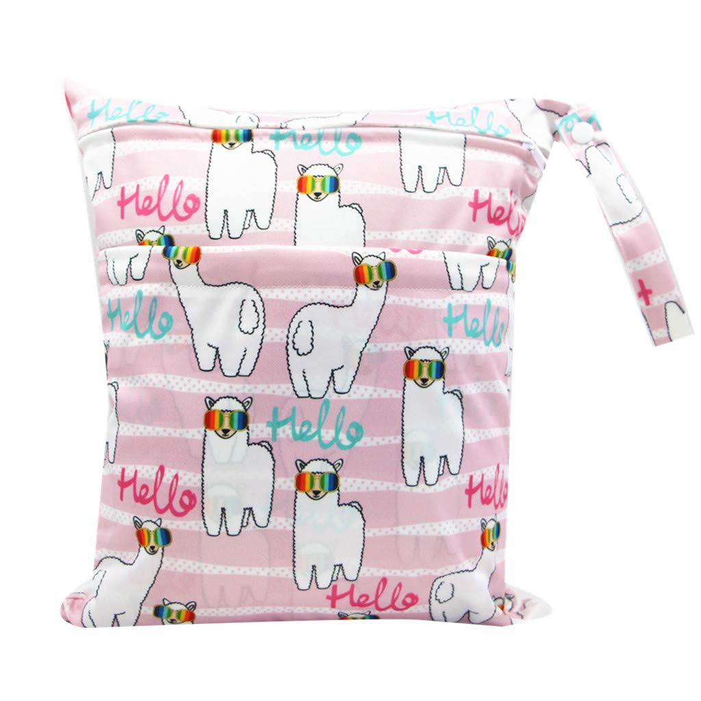 Waterproof Reusable Cloth Diaper Bag with Zipper - Travel Wet Dry Baby Care Organizer for Girls & Infants | Perfect for Daycare, Outings & Traveling