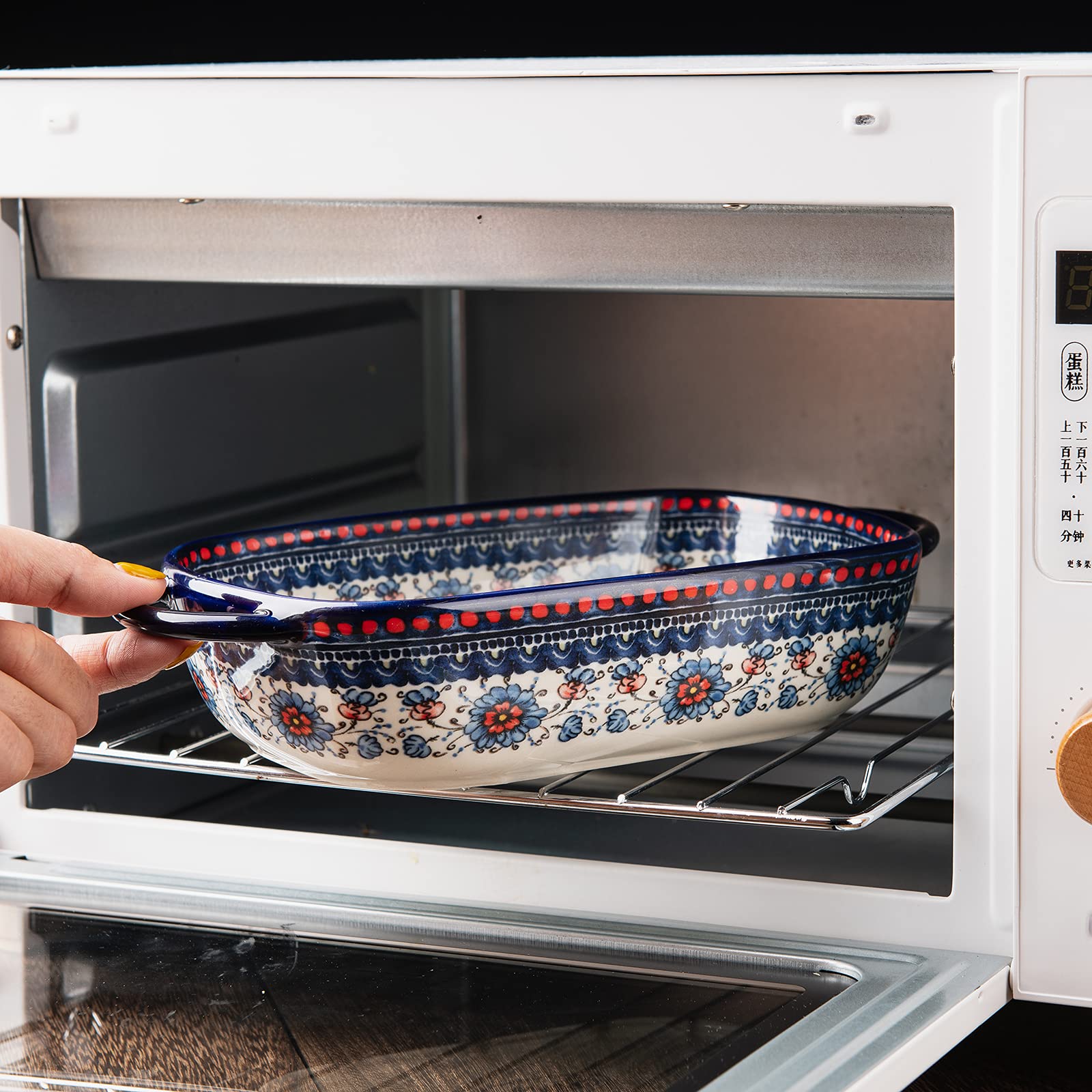Blue Ceramic Baking Dish Set - 2-Piece Rectangular Casserole Pan for Lasagna, Oven Bakeware | Perfect for Family Dinners, Holiday Meals & Meal Prep