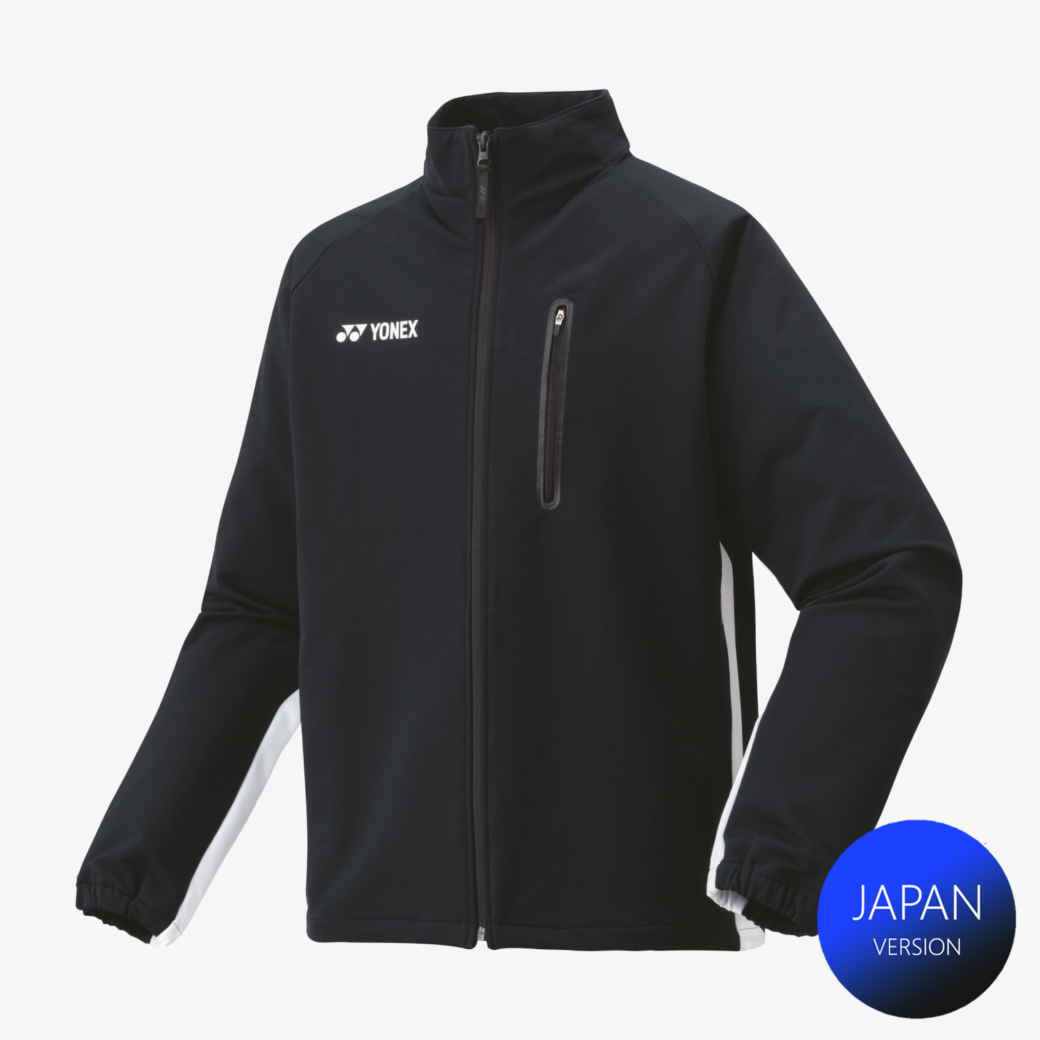 Yonex Men's Warm Up Jacket 50148 - Lightweight Breathable Training Jacket for Tennis, Running & Gym - Black