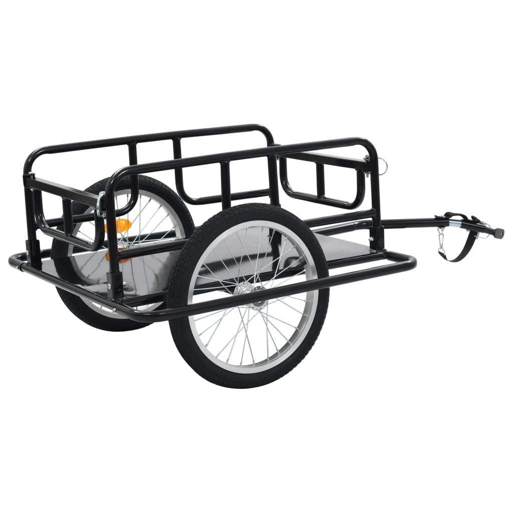 Heavy Duty Bike Cargo Trailer - 110 lb Capacity Steel Bicycle Hauler for Luggage, Groceries, Tools & Plants | Perfect for Urban Commuting, Camping Trips & Farmers Market Runs