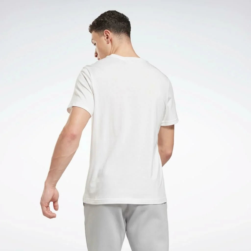 Reebok Men's LFT Logo White T-Shirt - Soft Cotton Casual Tee for Gym, Workout & Everyday Wear