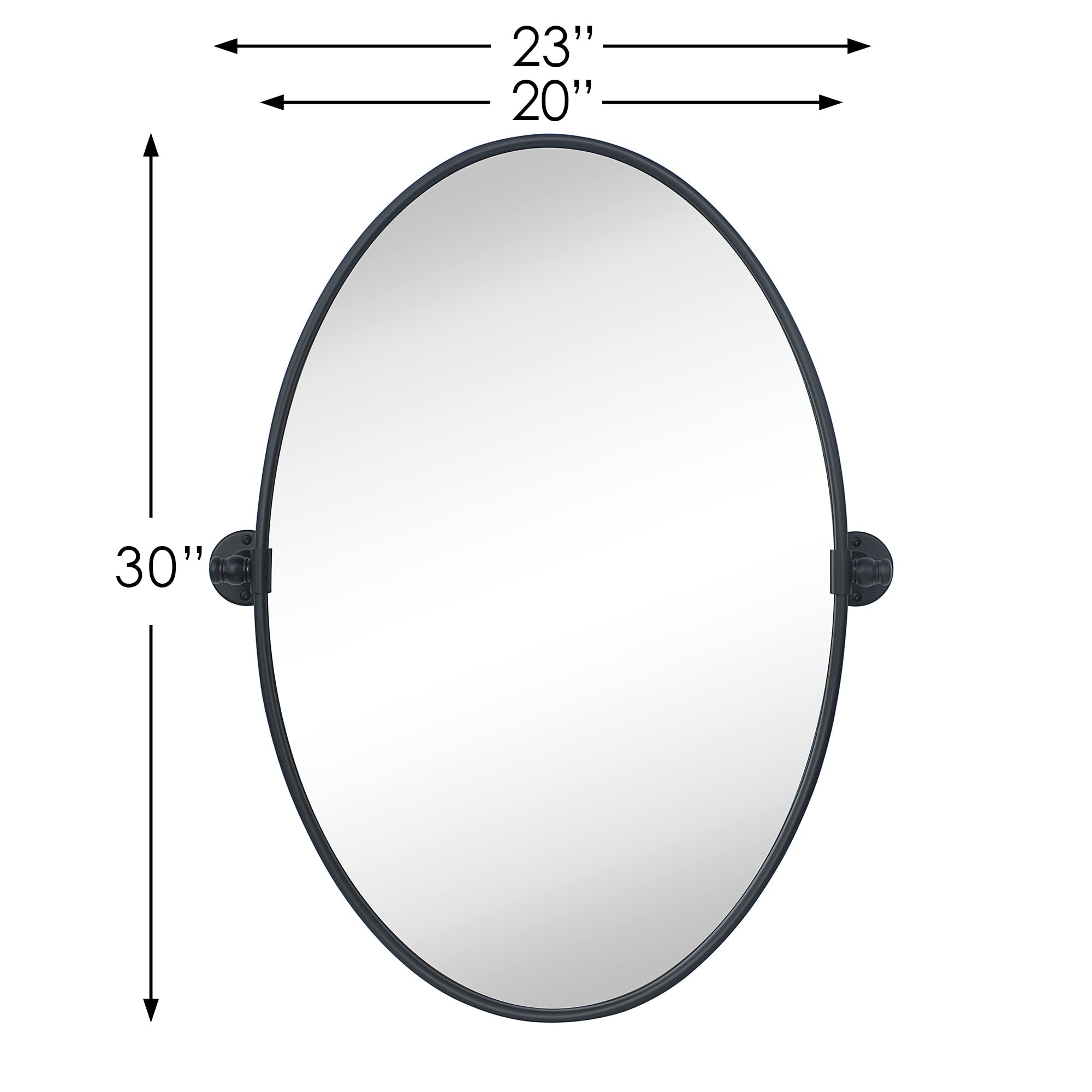 TEHOME Black Oval Vanity Mirror 20x30