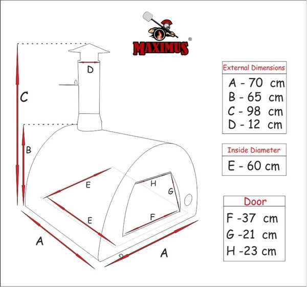 Maximus Red Portable Pizza Oven - Best Seller for Outdoor Cooking, Camping, and Backyard Parties
