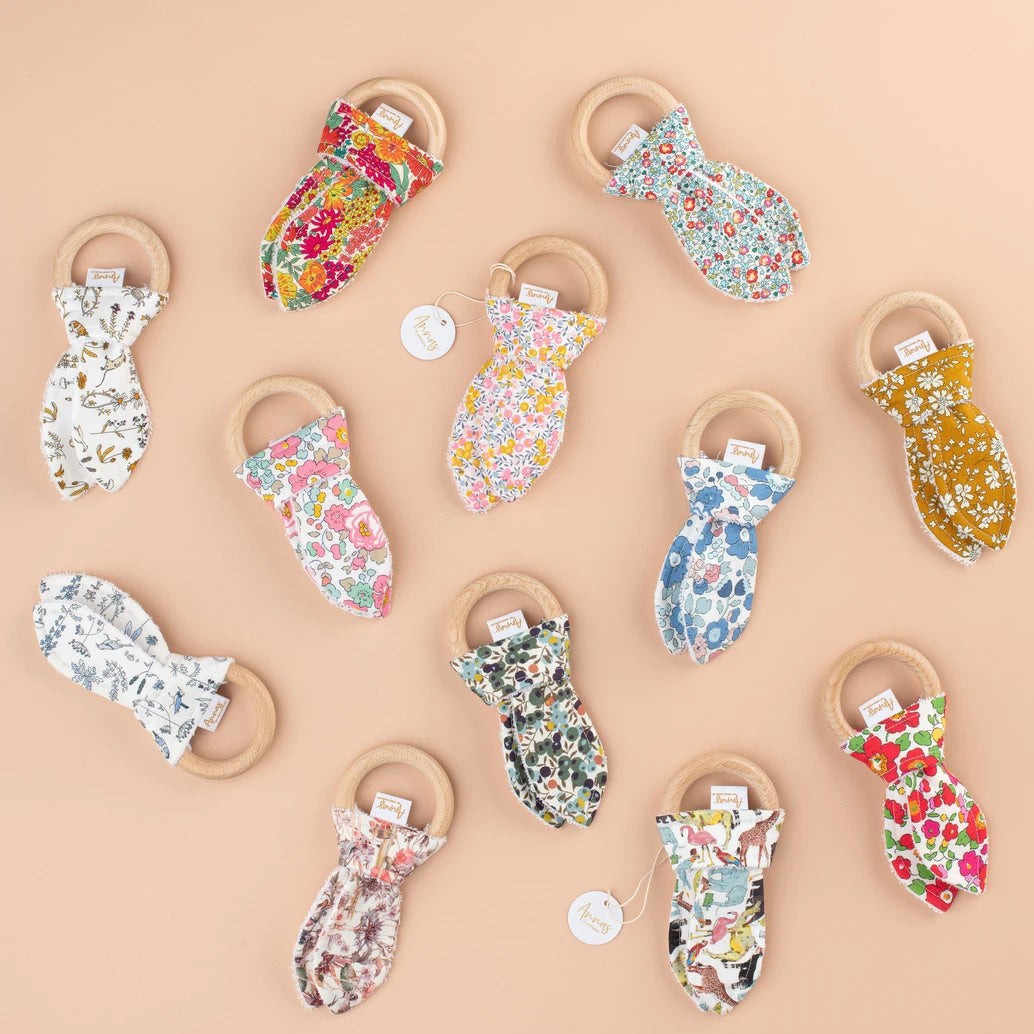 Liberty Print Bunny Teether - Soft & Safe Baby Teething Toy for Soothing Sore Gums | Annas of Australia | Perfect for On-the-Go, Travel & Everyday Use