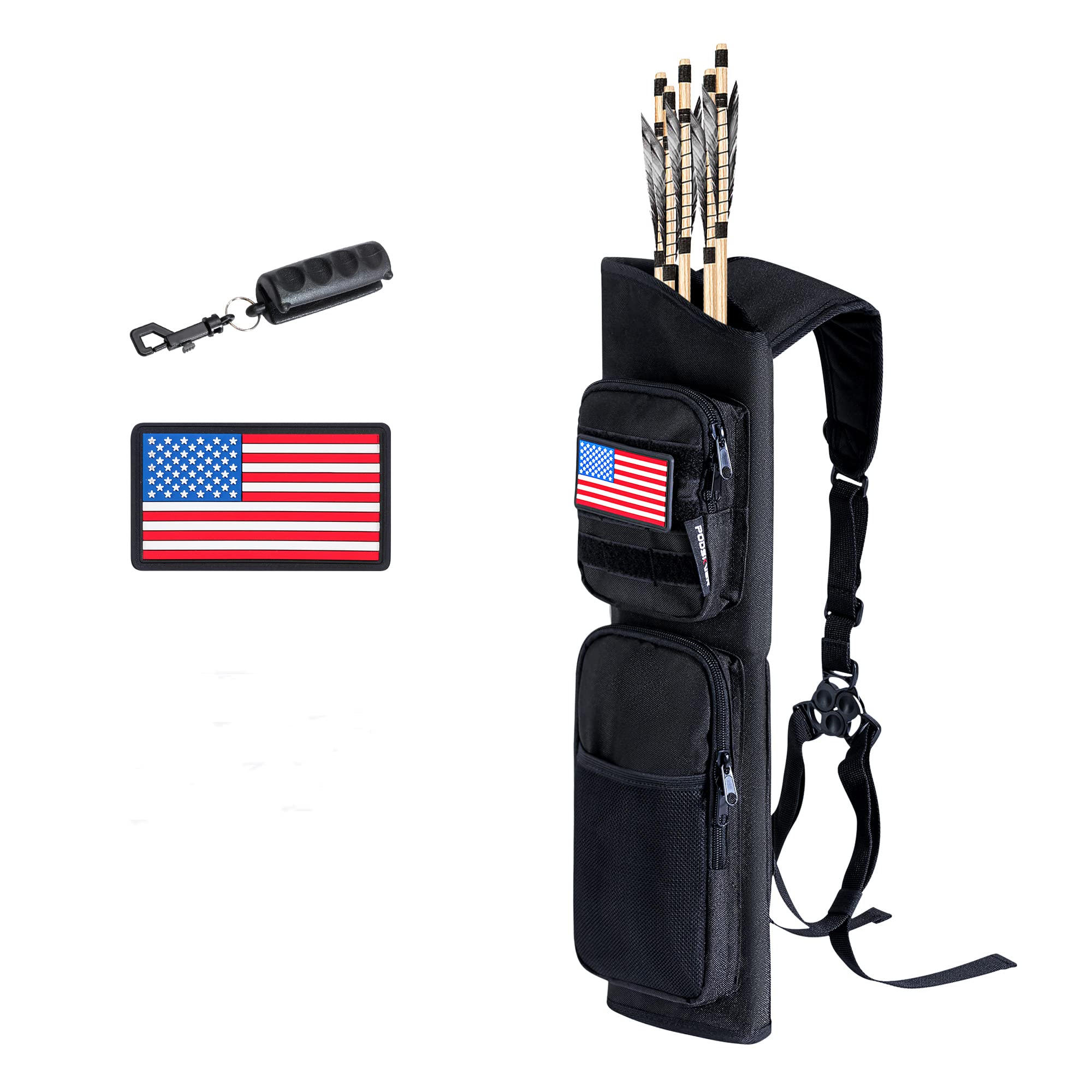 Adjustable Crossbow Arrow Quiver - Shoulder & Back Archery Quiver Holder for Adults with Arrow Puller - Perfect for Target Practice, Hunting & Outdoor Archery Games