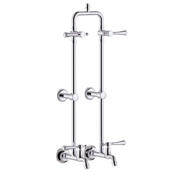 Fienza 455123 Lillian Lever Exposed Rail Shower & Bath Set in Chrome - Modern Bathroom Fixture for Spa-Like Shower Experience