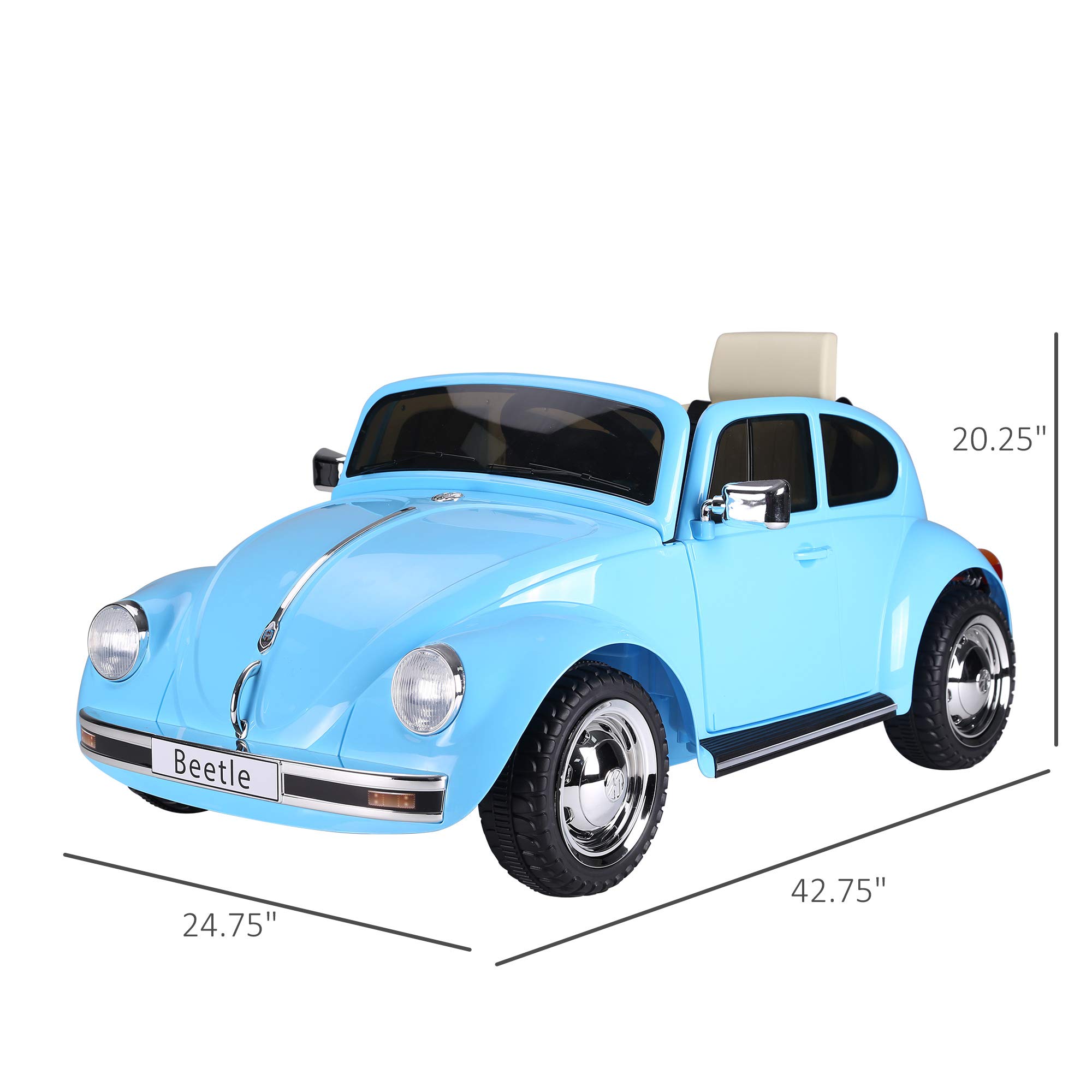 **Volkswagen Beetle Electric Kids Ride-On Car – 6V Battery-Powered Toy with Remote Control, Music, Horn & LED Lights – Blue Ride-On Car for Boys & Girls Ages 3-6 – Perfect for Indoor & Outdoor Play**