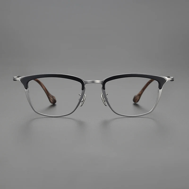 Stylish Unisex Black Titanium Acetate Square Eyeglasses Frame 6069 - Perfect for Work, Reading & Fashion Accessories