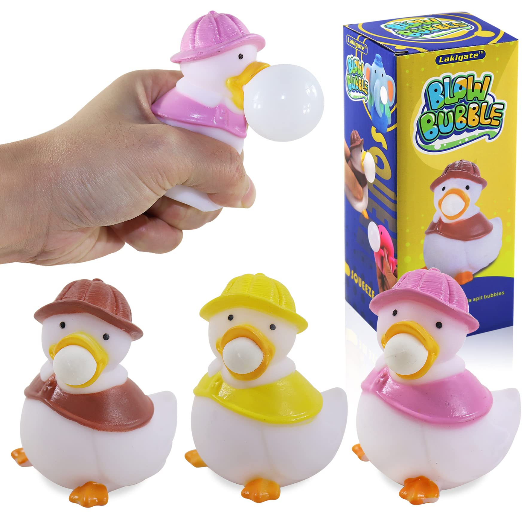 **3 Pack Cute Duck Squishy Fidget Toys for Kids & Adults - Stress Relief for Autism, ADHD, Anxiety - Non-Toxic Sensory Toys for Relaxation & Focus - Perfect for Home, Office & Travel**