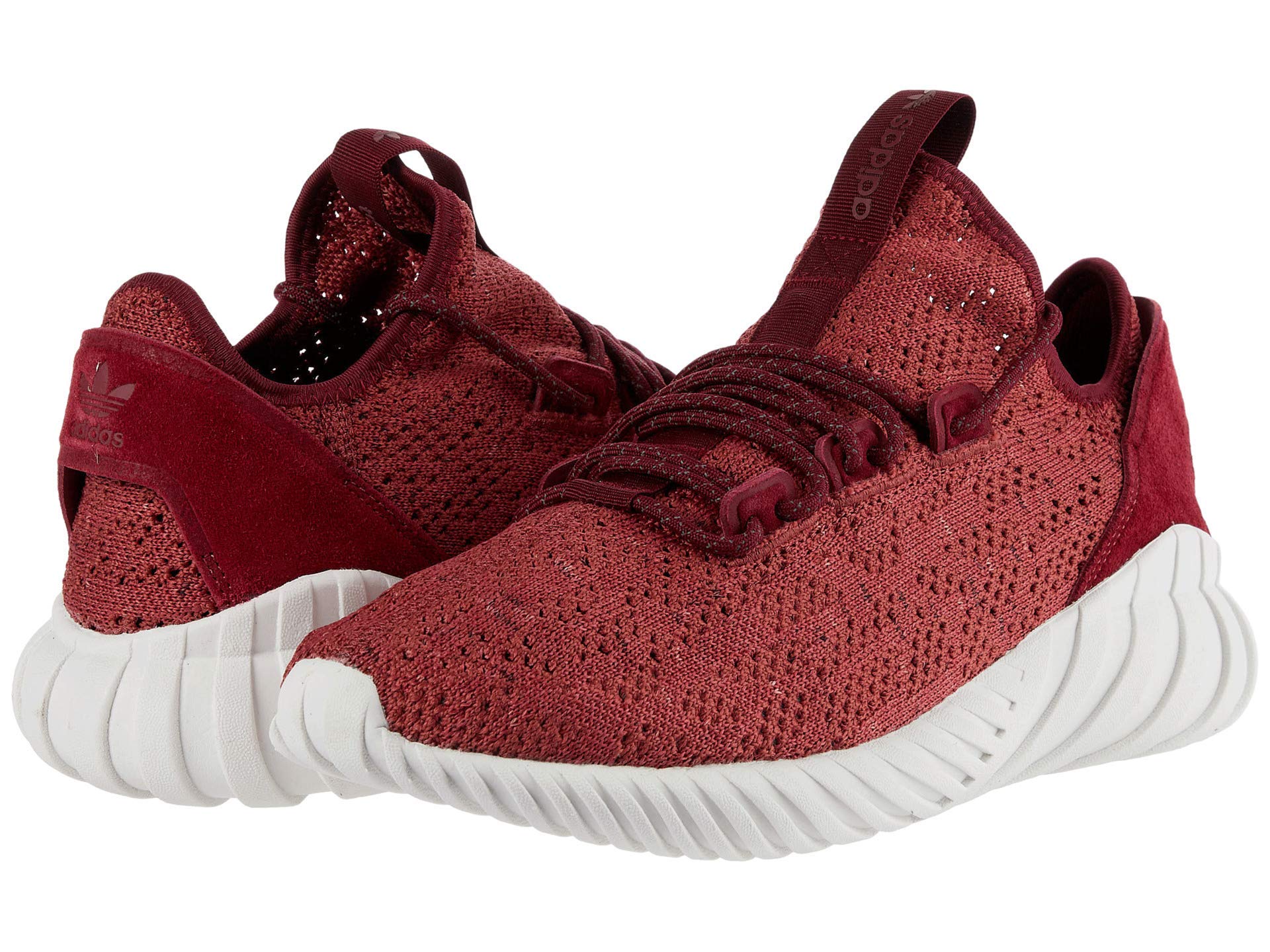 Adidas Tubular Doom Sock Primeknit Sneakers - Men's Size 9.5 D (M) in Mystery Red/Burgundy/White | Comfortable Running & Casual Shoes for Gym, Workout & Streetwear Fashion