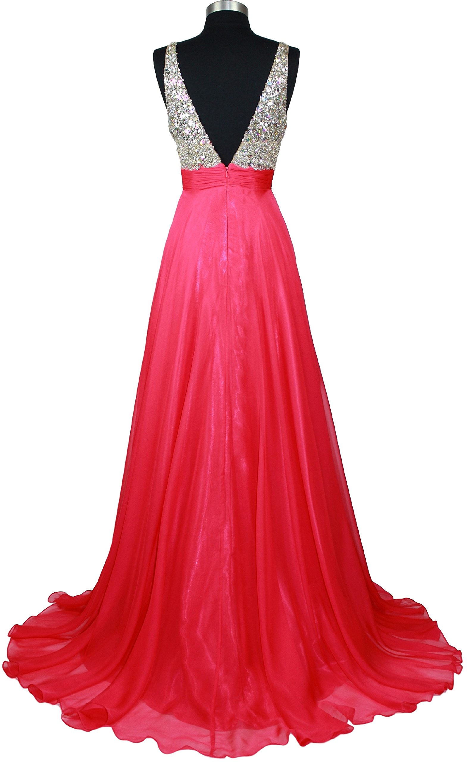 Elegant Meier Women's Rhinestone A-Line Chiffon Prom Dress for Formal Events, Evening Gala, Homecoming & Special Occasions