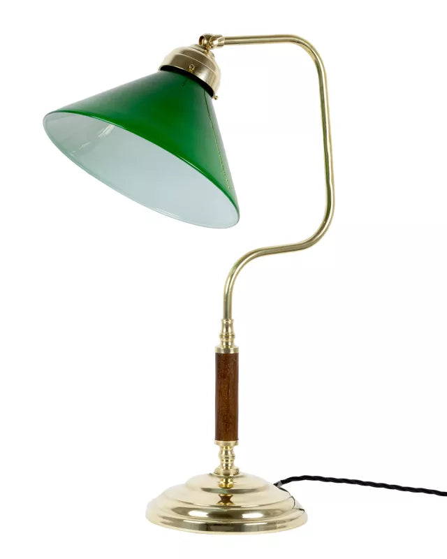 Vintage 1903 Brass Table Lamp with Green Shade - Perfect for Home Office, Living Room, and Bedroom Decor