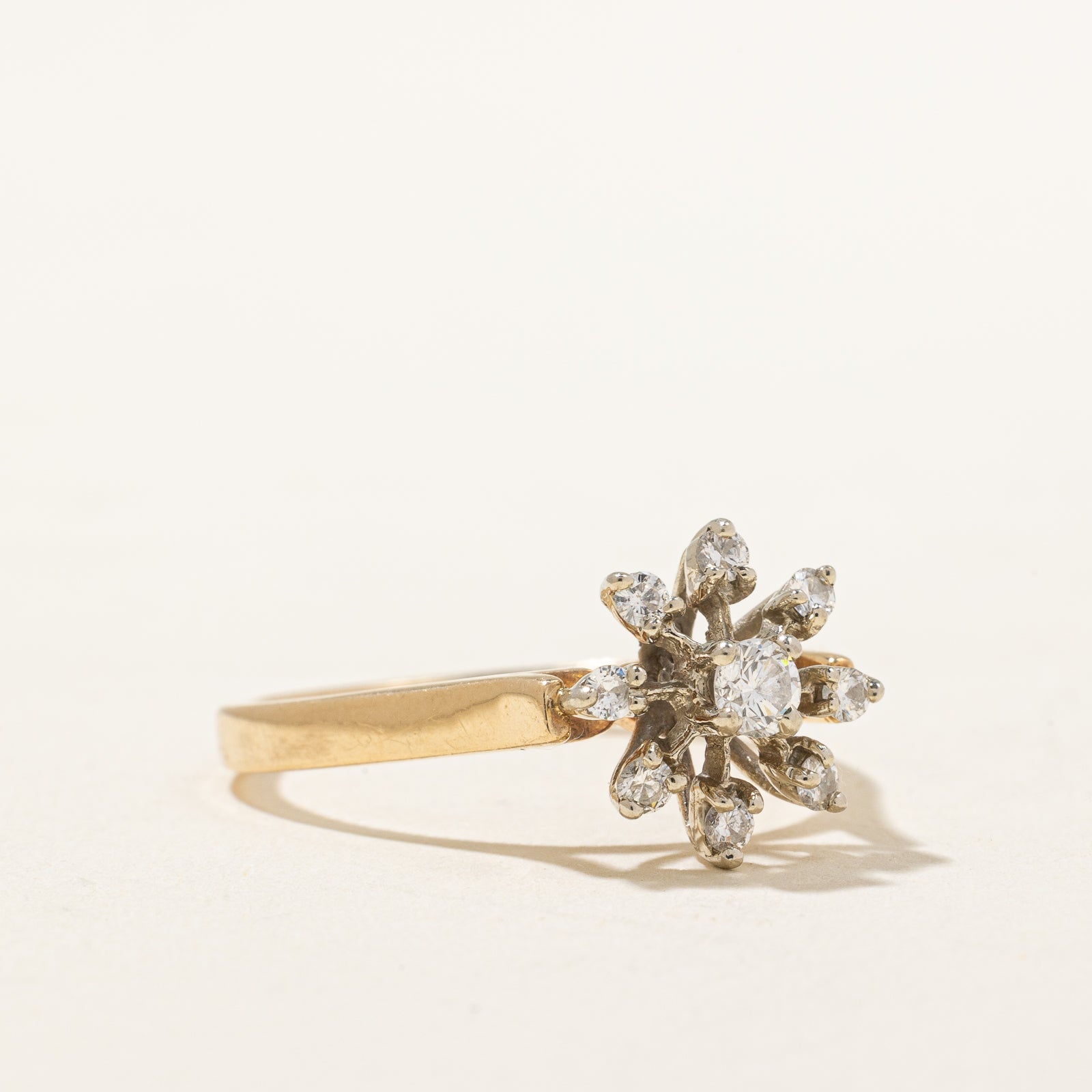 Open Diamond Cluster Ring | 0.27ctw | Size 8.25 | Elegant Wedding Band, Anniversary Gift, Promise Ring for Women | Perfect for Engagements, Valentine's Day & Special Occasions