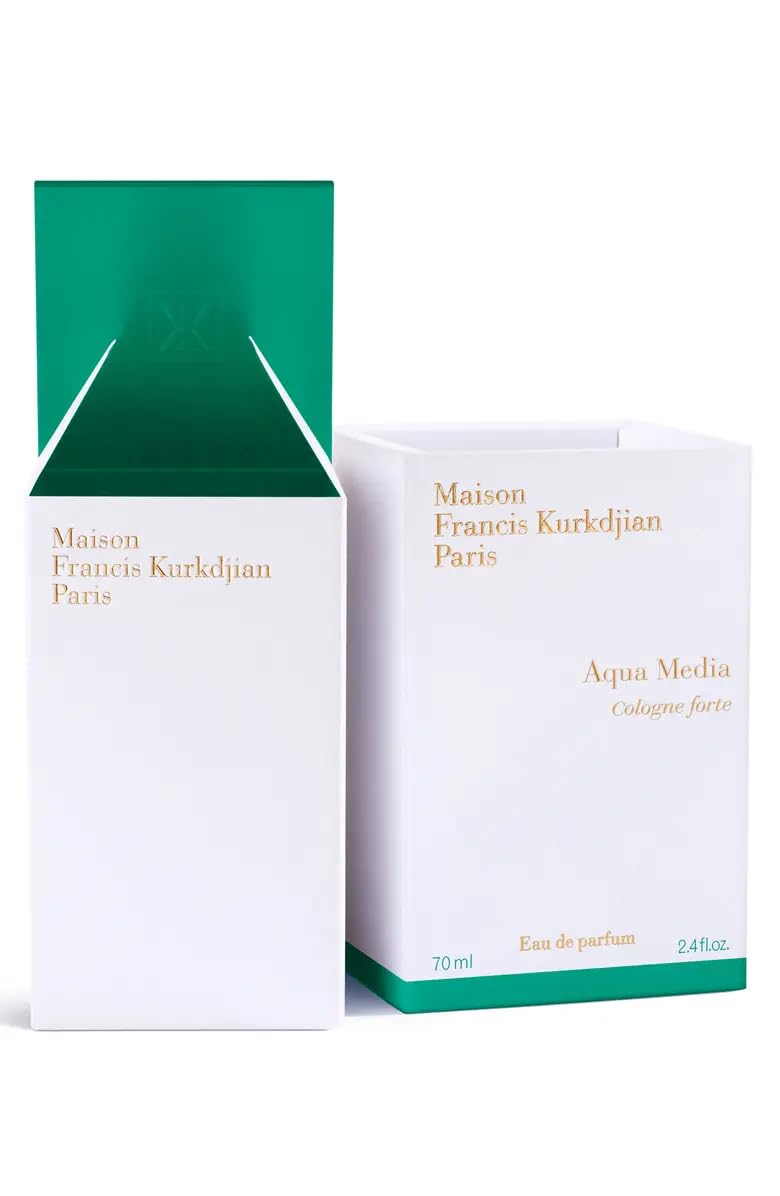 Maison Francis Kurkdjian Aqua Media Cologne Forte Unisex Eau de Parfum Spray - 2.4 oz / 70ml, Fresh Citrus & Woody Fragrance for Day & Night Wear, Office & Special Occasions
