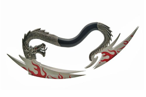 Flame Dragon Quad Knife - Fantasy Collectible for Cosplay & Display