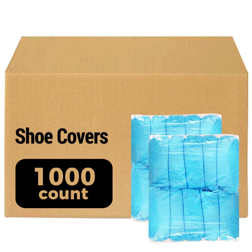 1000 Count Disposable Non-Slip Shoe Covers - Commercial MEGA Pack (100 Packs x 10) for Hospitals, Cleanrooms & Home Use - 1000 PCS Bulk Shoe Protectors for Medical, Construction & Indoor Safety