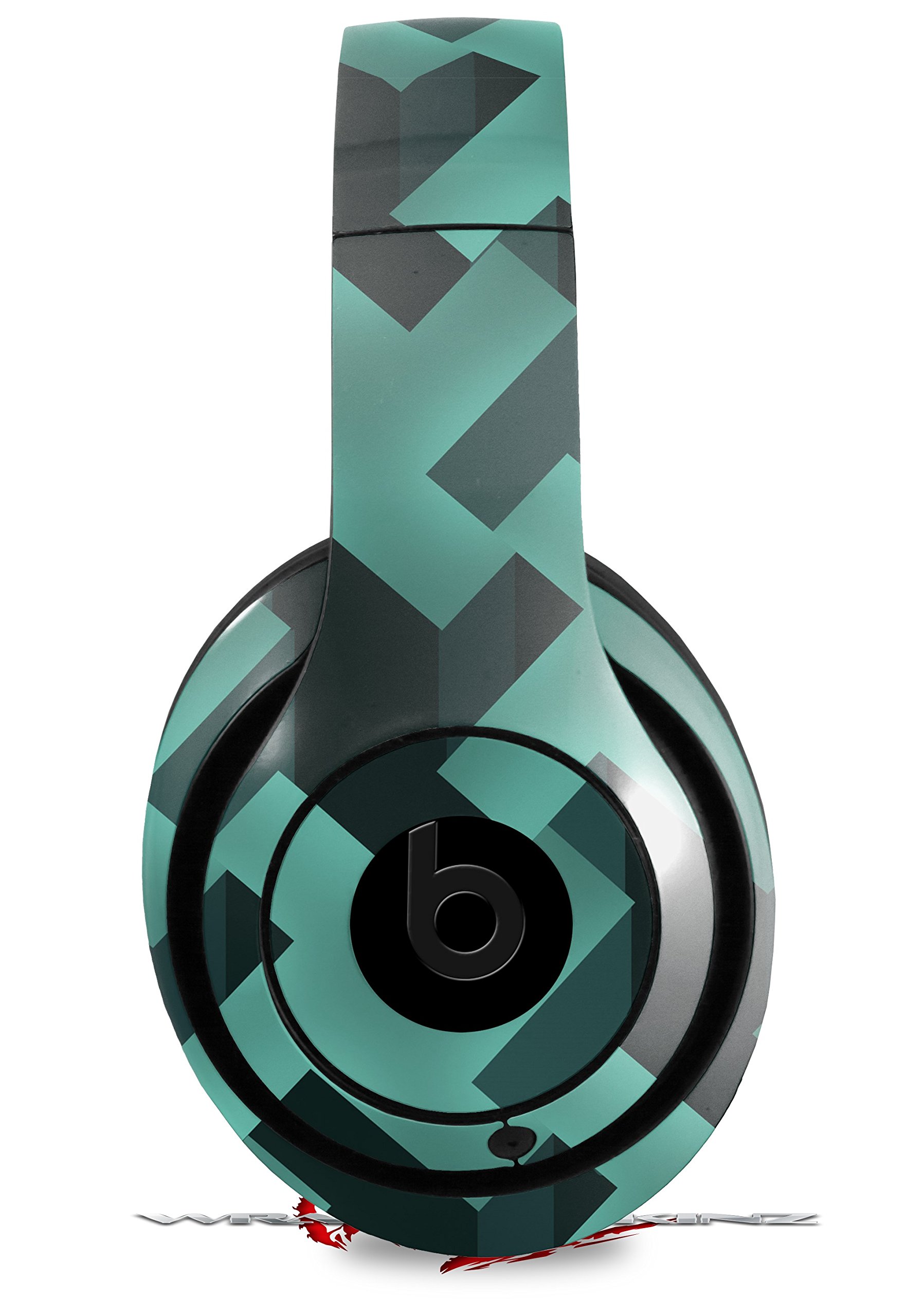 Retro Houndstooth Seafoam Green Skin Decal Wrap Compatible with Beats Studio 2 & 3 Wired/Wireless Headphones - Protective Vinyl Cover (Headphones Not Included) - Perfect for Customization, Protection and Personal Style