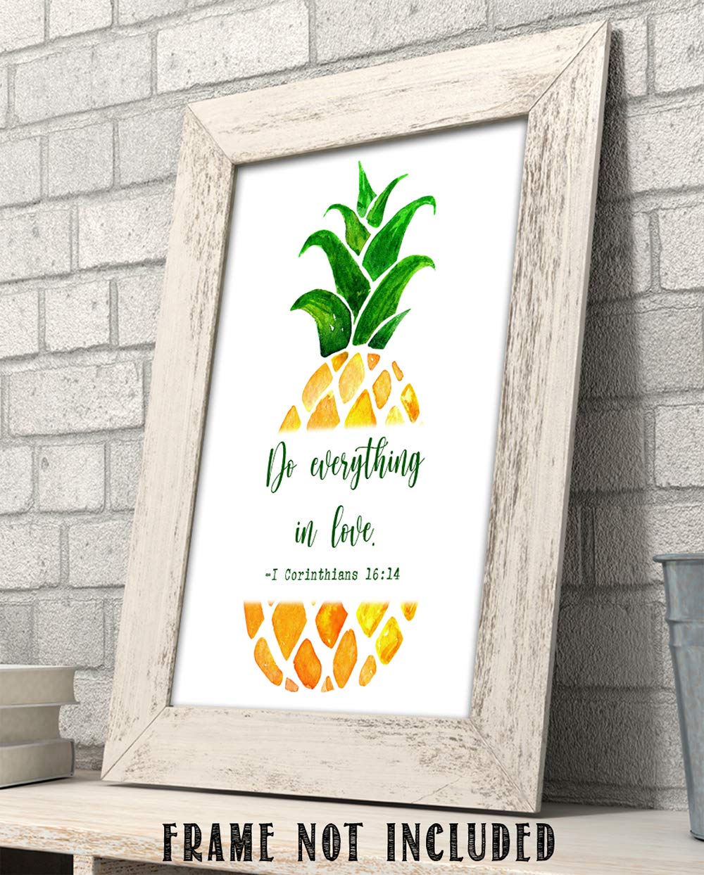 TJ Originals - 1 Corinthians 16:13-14 Bible Verse Wall Art Print - 11x14 Inspirational Christian Scripture Decor - Perfect Gift for Family, Friends & Women (Pineapple Design) - Ideal for Home, Office & Church Decor