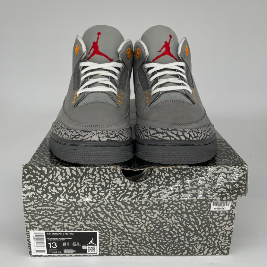 AIR JORDAN 3 RETRO COOL GREY MEN'S BASKETBALL SHOES SIZE 13 (CT8532-012) - Perfect for Streetwear, Sneaker Collecting & Casual Wear