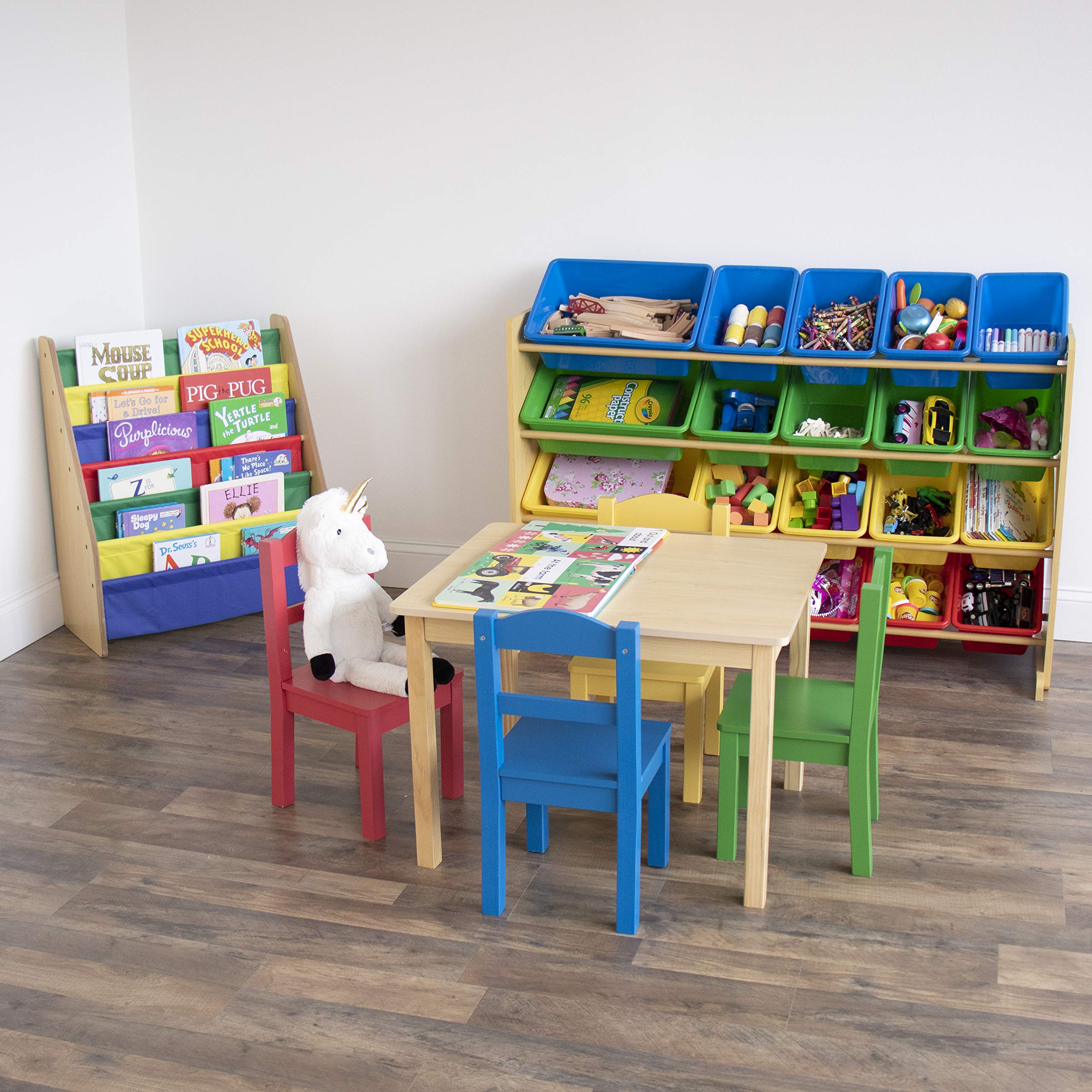Humble Crew Extra Large Toy Organizer with 20 Storage Bins - Natural Wood Kids Playroom Storage Solution for Toys, Books & Crafts | Perfect for Nursery, Classroom & Play Area Organization