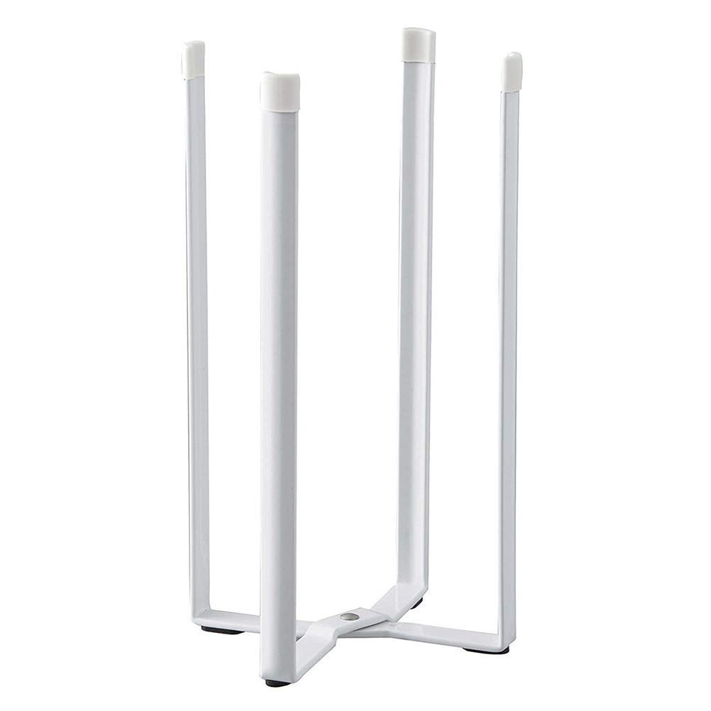 JIGUANG Foldable Plastic Flower Pot Rack - Multi-Functional Tower Cup & Bottle Drain Stand, Kitchen Organizer Storage Shelf for Home (White) | Perfect for Small Space Kitchen, Bathroom & Balcony Organization