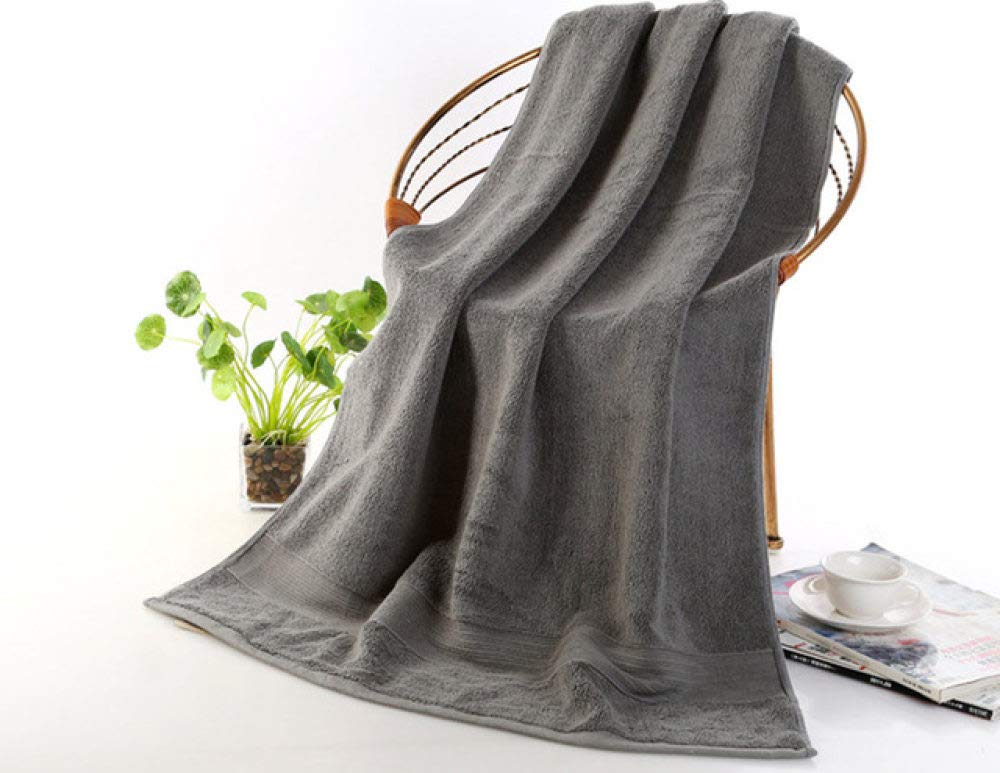 HSIYE Luxury Cotton Beach Towel - 70x140cm, 650g Thick & Soft Terry Bath Towel for Adults - Dark Grey - Perfect for SPA, Bathroom, Pool & Beach Use
