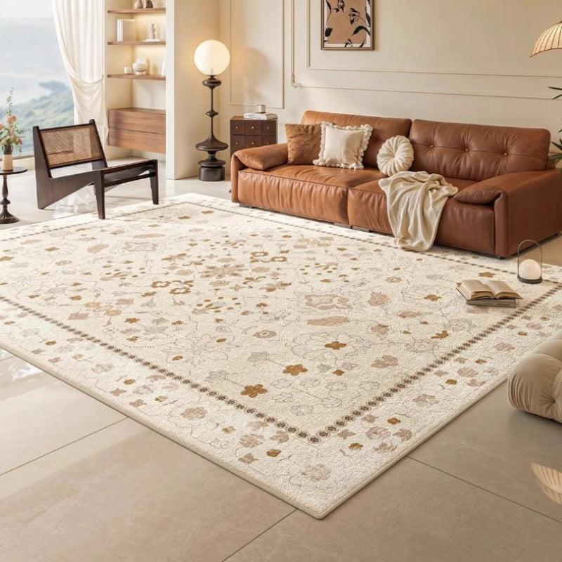 Briella Antibacterial Velvet All-Season Persian Waterproof Area Rug - Soft Non-Slip Living Room Carpet for Bedroom, Nursery & Home Decor