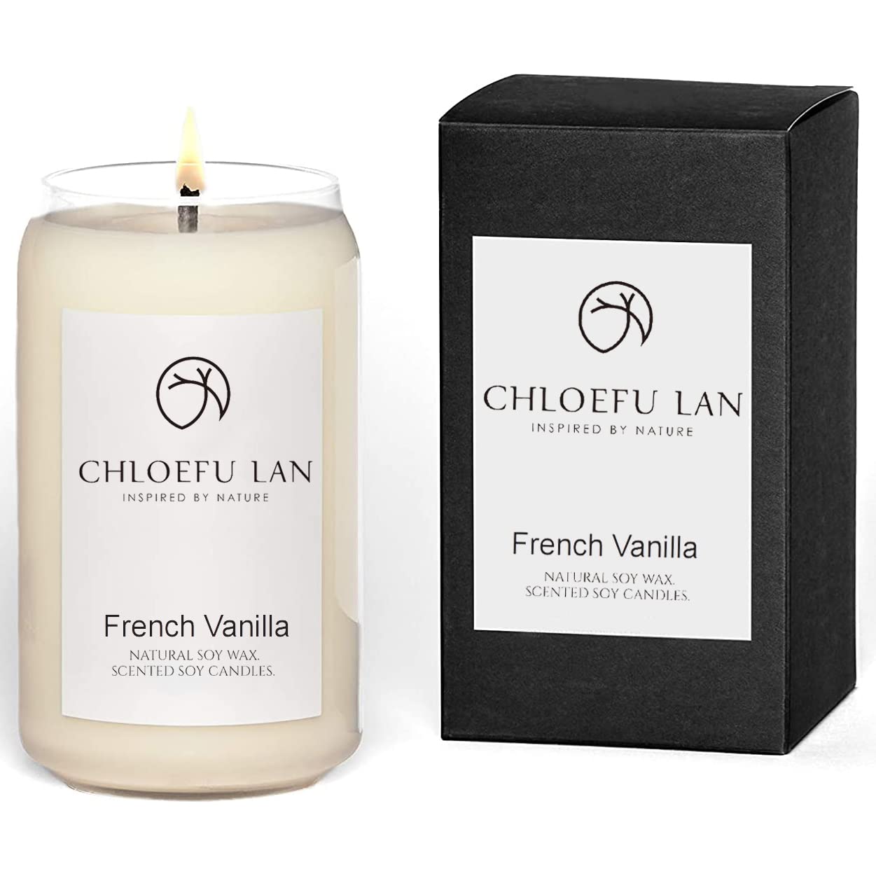 Chloefu LAN French Vanilla Scented Candles - 11.3 Oz Natural Soy Aromatherapy Candles for Home Decor, Relaxation & Holiday Gifts | Long-Lasting 72-Hour Burn, Luxury Large Jar Candles | Perfect for Bedroom, Bathroom & Romantic Dinners