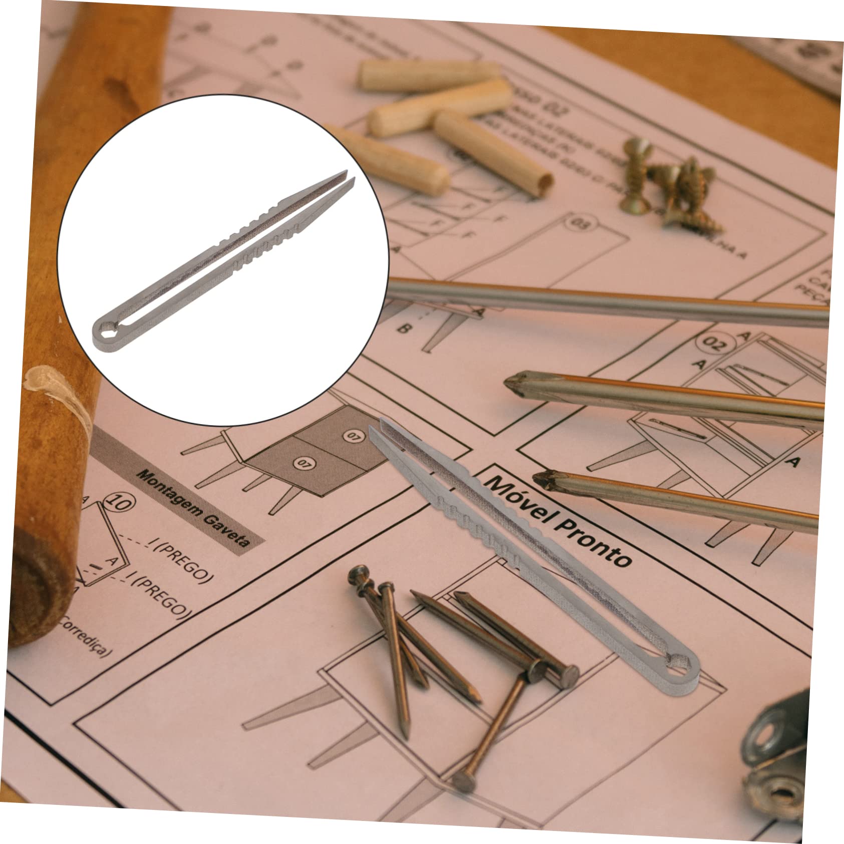 Jojofuny Titanium Tweezers - Precision CNC Machined Mini Clamp | Hypoallergenic & Non-Toxic | Perfect for Travel, Makeup, Eyebrow Grooming & Daily Beauty Care
