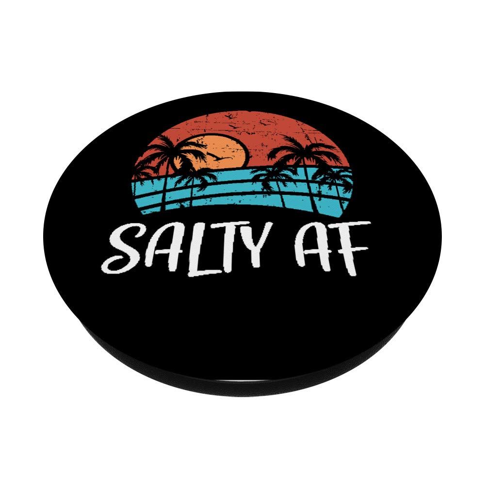 Salty AF Ocean Sunset - Tropical Vacation Saltwater Beach PopSockets Phone Grip & Stand for iPhone, Samsung, Tablets | Perfect for Beach Trips, Poolside Relaxation & Summer Travel Accessories