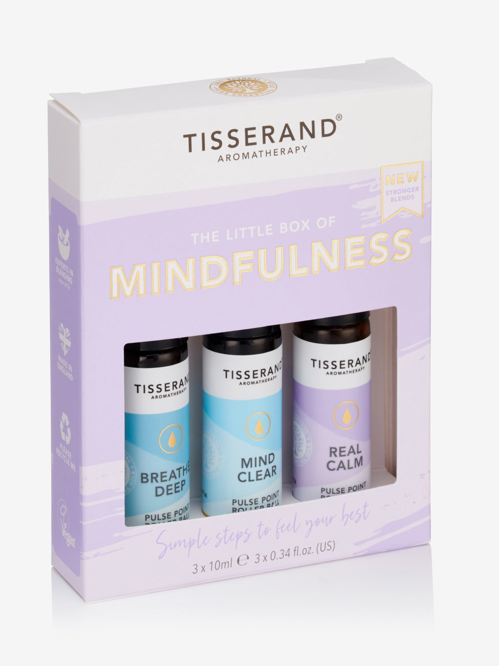 Tisserand The Little Box of Mindfulness - Aromatherapy Essential Oil Set for Stress Relief & Relaxation | Perfect for Meditation, Yoga & Self-Care