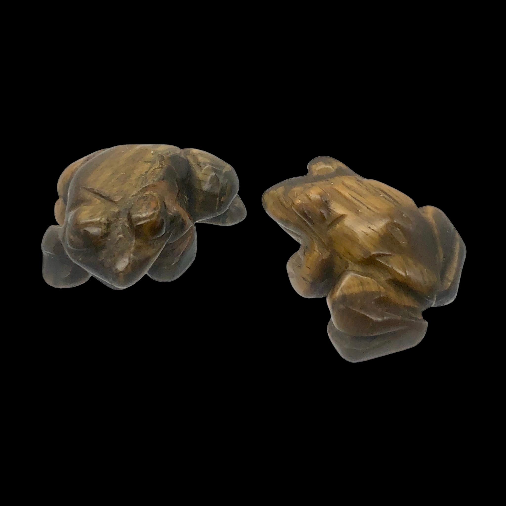 Hand Carved Tigereye Frog Beads for Jewelry Making - Prosperity 2 | Natural Stone Beads for DIY Bracelets, Necklaces & Spiritual Crafts