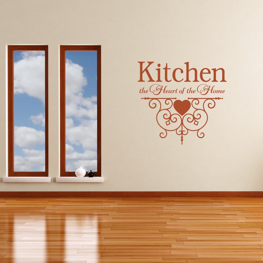 Kitchen The Heart of The Home Quote Vinyl Wall Decal Sticker - Black Home Decor Art for Kitchen, Dining Room & Living Room Wall Decoration