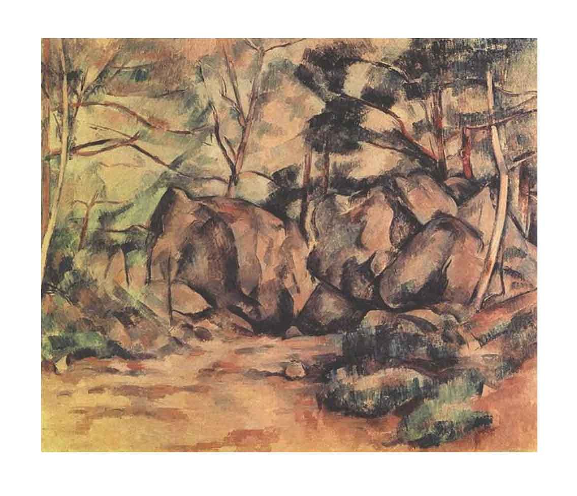 Paul Cézanne Woodland with Boulders Canvas Wall Art Print - Unframed 18x21 inch (45x54cm) - Modern Home Decor for Living Room, Bedroom & Office - Perfect Gift for Art Lovers & Interior Design
