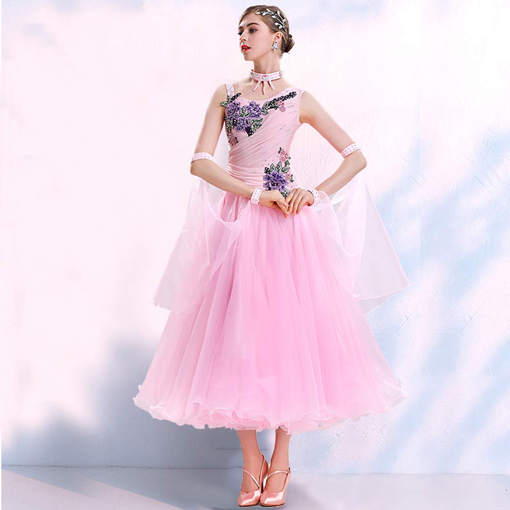 Best Women's Performance Big Swing Ballroom Dance Dresses - Sleeveless Latin Salsa Tango Dress for Competition & Social Dancing