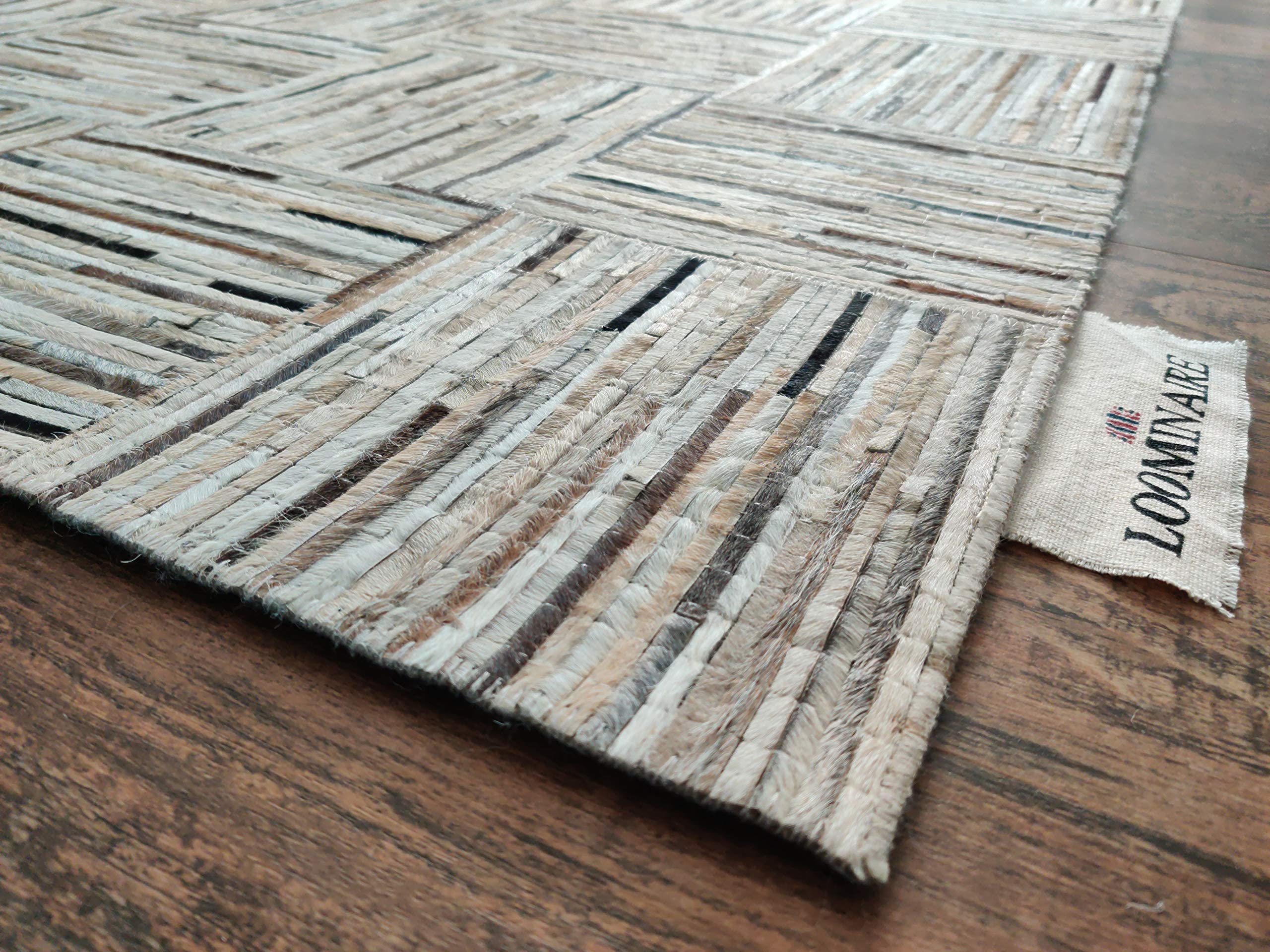 Loominaire Handmade Natural Fiber Rug - Easy Maintenance Lodge Leather Carpet for Living Room, Bedroom & Family Room - 2'3