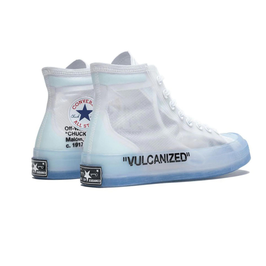 Converse Chuck Taylor All Star High Top Sneakers - Vulcanized Off-White & Ice Blue Canvas Shoes for Men & Women | Casual Wear, Street Style, Skateboarding