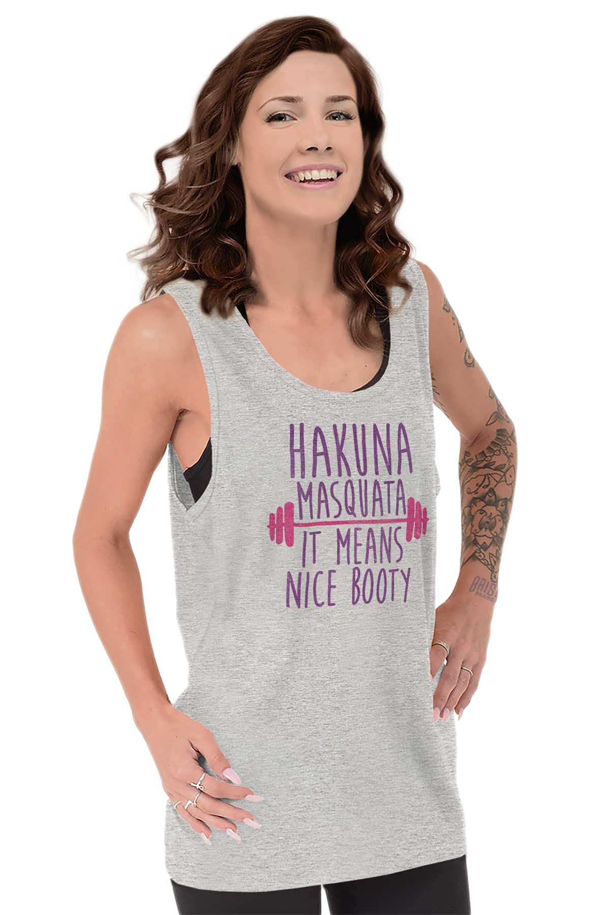 Women's Cute Gym Tank Top - Squats Mean Nice Booty Workout Tee for Fitness & Yoga | Perfect for Gym, Running & Casual Wear