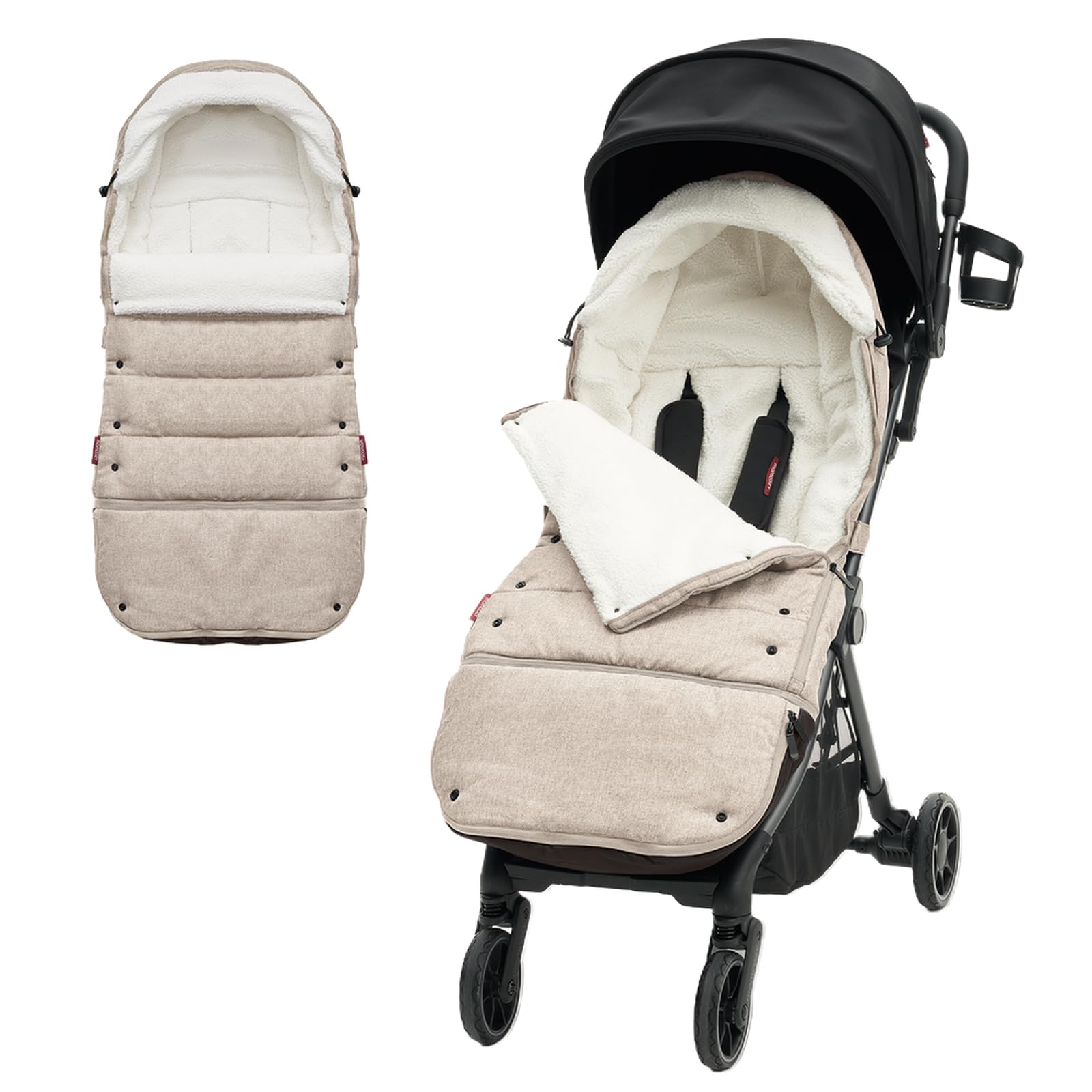 Momcozy Universal Weather-Proof Stroller Footmuff - Warm Extendable Winter Bunting Bag with Adjustable Buckle | Perfect for Cold Weather Strolls, Baby Carrier Protection & Outdoor Adventures