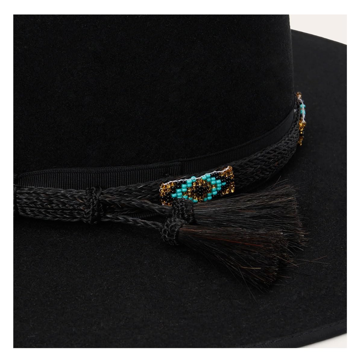 Stetson Women's Helix Flat Brim Wool Felt Black Western Cowgirl Hat (XWHELX-133607) - Perfect for Rodeo, Country Music Festivals & Western Fashion Outfits