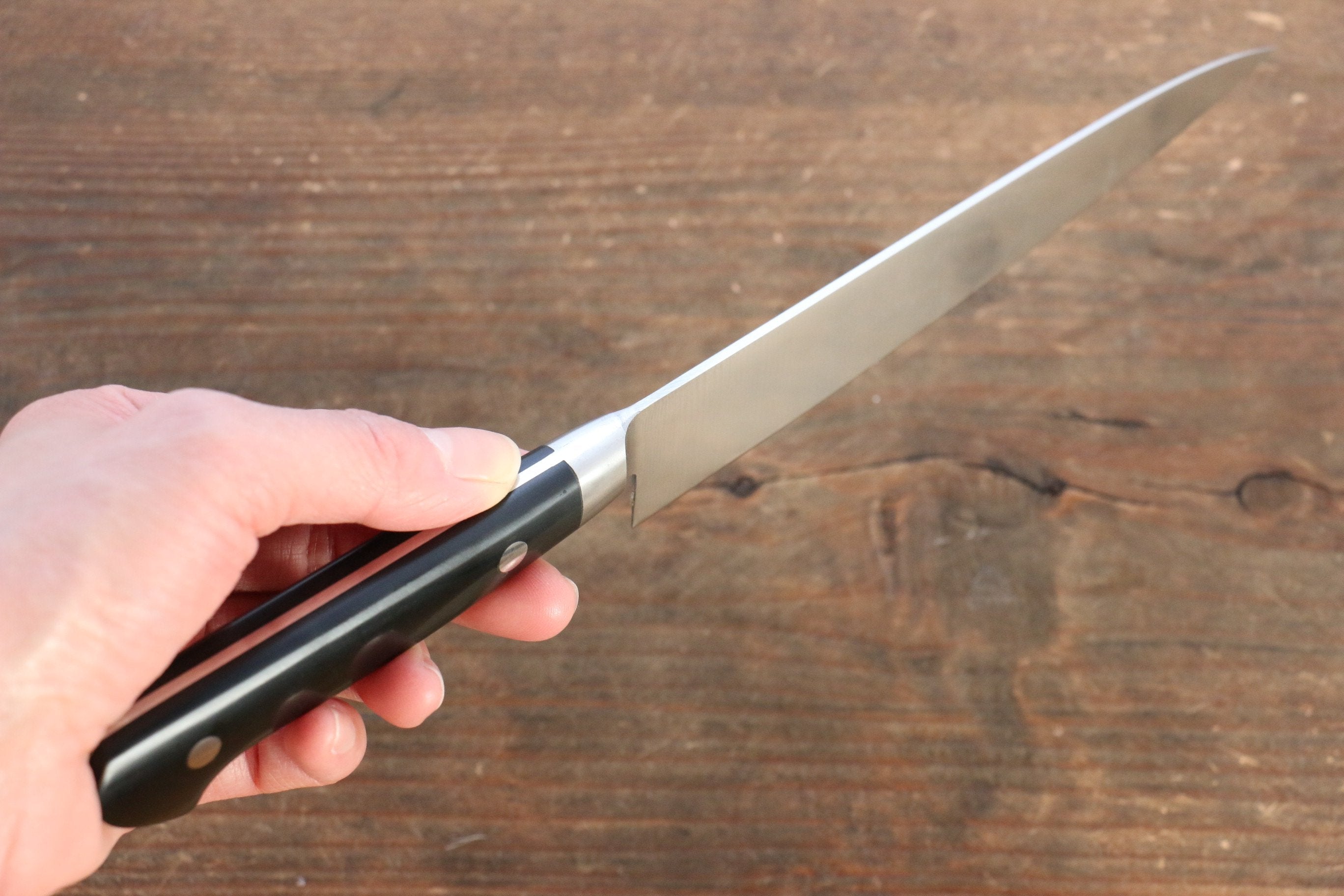 Premium Iseya Molybdenum Steel Petty Knife 150mm & Gyuto Knife 210mm Set with Black Micarta Handle - Stainless Steel Ferrule - Professional Japanese Kitchen Knives for Chefs, Home Cooking & Meat Cutting