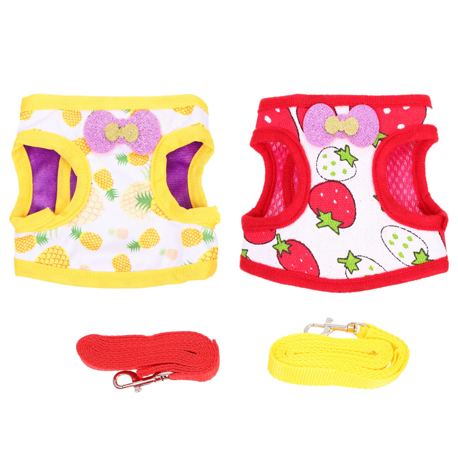 2 Sets Cute Rabbit Clothes & Pet Costumes with Leash - Bunny Outfits, Guinea Pig Harness, Puppy Vest & Squirrel Costume for Small Pets | Perfect for Halloween, Christmas Dress Up & Photo Shoots